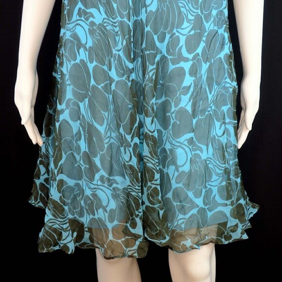 Milly New York Silk Leaves Spaghetti Strap Dress - Picture 3 of 7